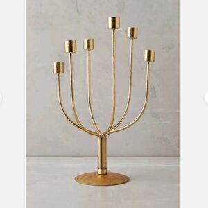 Anthropologie Gold Candelabra